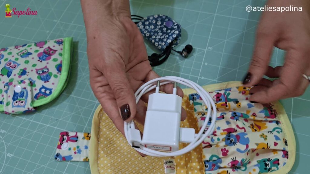 Porta Carregador e Fone de Ouvido de Tecido – Passo a Passo Completo